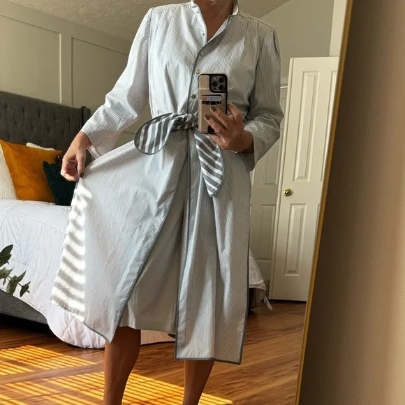 Louis Feraud Vintage Set Shirt Dress with Culottes Shorts Side Slit Size small - Picture 3 of 16